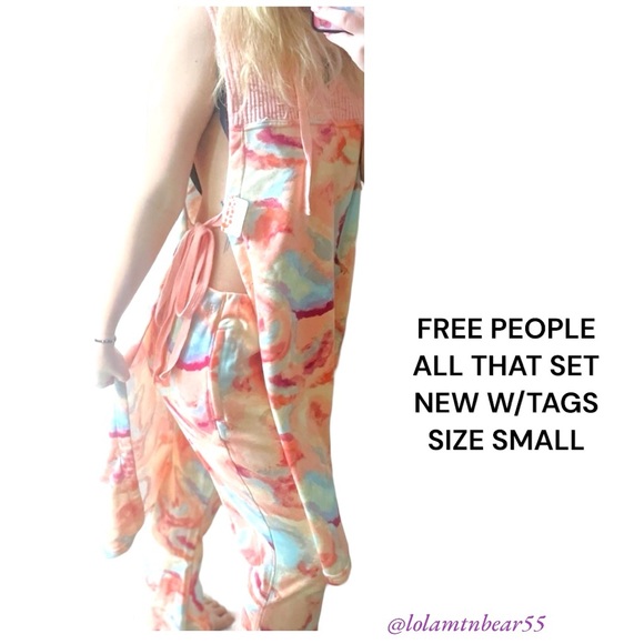 FREE PEOPLE MOVEMENT ALL THAT BRIGHT OPEN SIDE 2 PIECE SET NEW W/TAGS SZ MEDIUM - Picture 7 of 10
